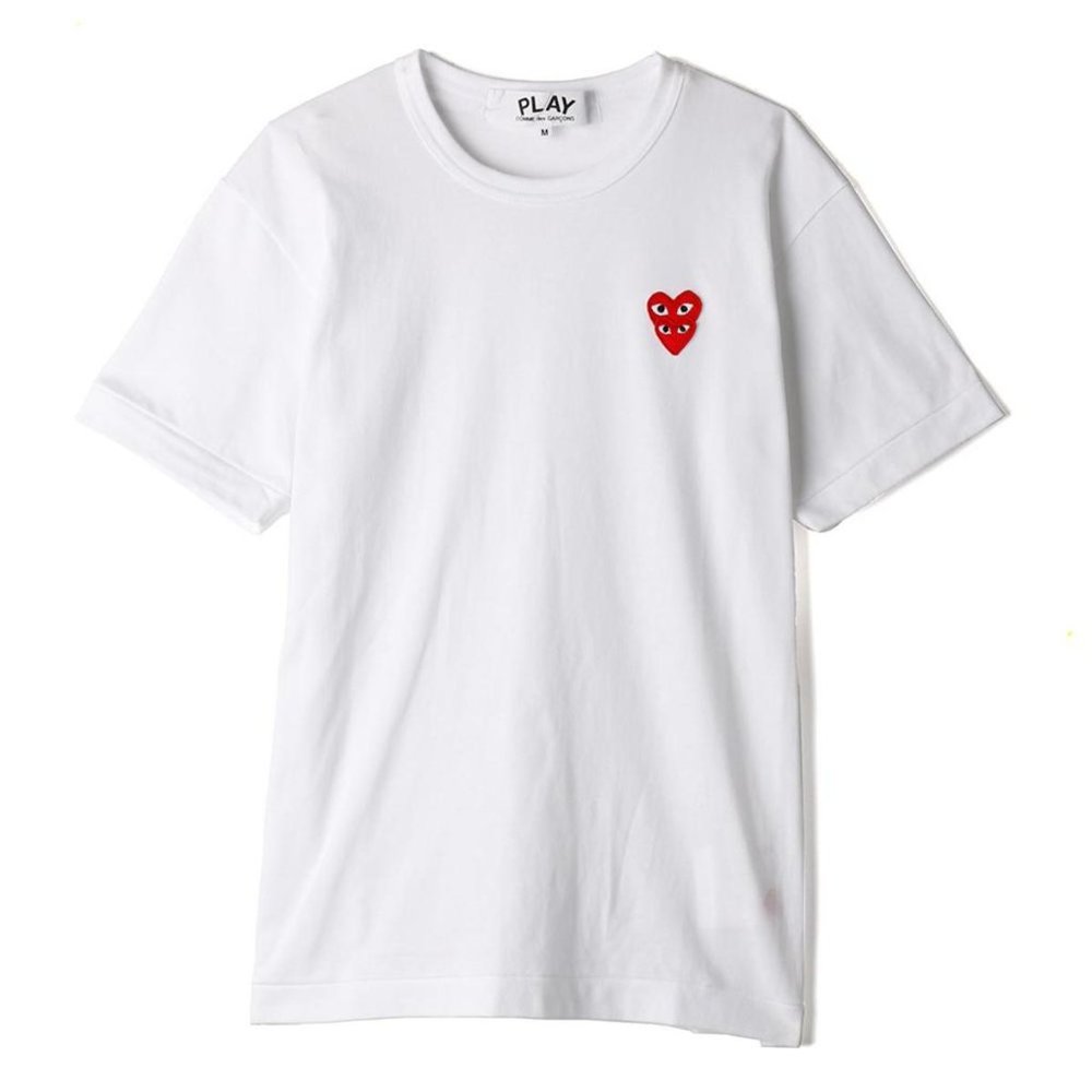 Comme Des Garçons PLAY Women's Double Heart Logo T-shirt Black | Size M